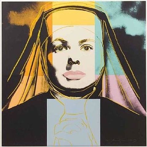 Ingrid Bergman as 'The Nun' in Warhol's silkscreen print