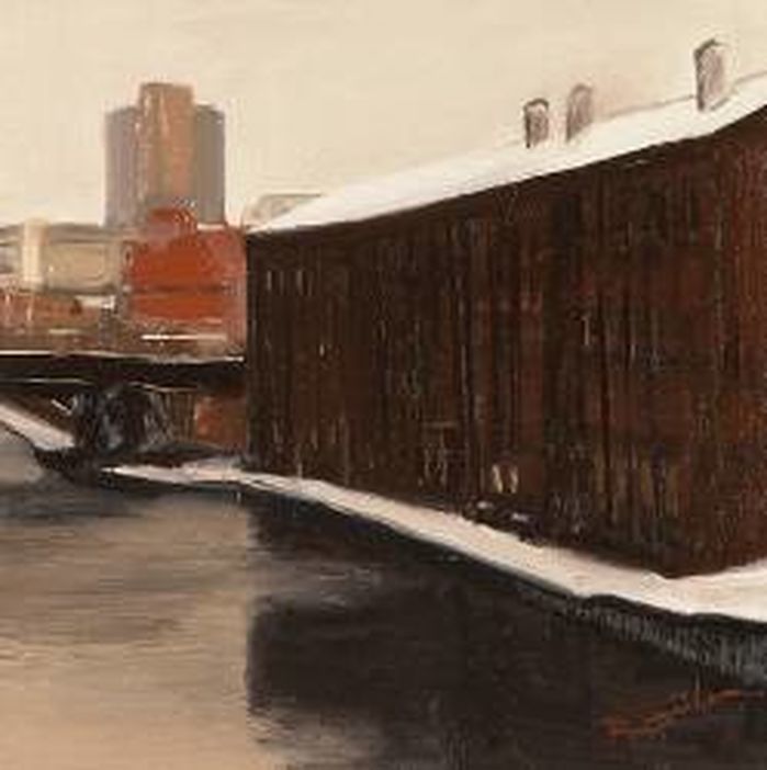 Holiday Wharf In The Snow (Sold)