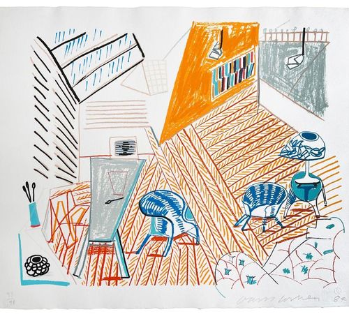 Pembroke Studio with Blue Chairs & Lamp (from Moving Focus) signed edition of 98