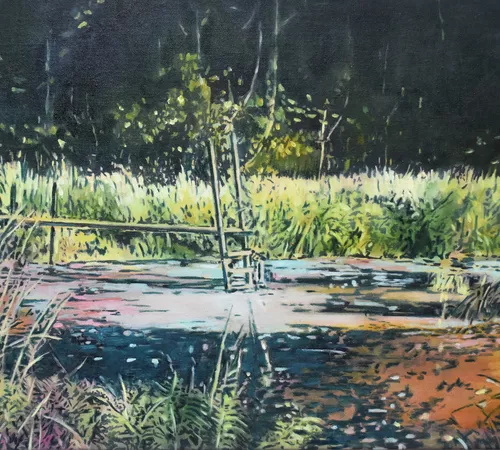 The Landing Stage (oil study on canvas) 