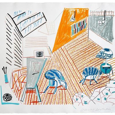 Pembroke Studio with Blue Chairs & Lamp (from Moving Focus) signed edition of 98